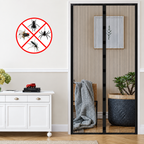 Kit 2 Tela Mosquiteira para Porta com Fecho Magnético 210x100cm - Fácil Instalação, Ventilada