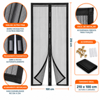 Kit 2 Tela Mosquiteira para Porta com Fecho Magnético 210x100cm - Fácil Instalação, Ventilada